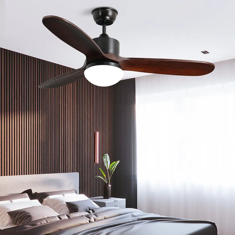 Haydn 3-Blade Modern DC Ceiling Fan, 2 Color, Metal & Wood, 52''