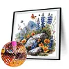 Peinture fleur-Diamant rond complet-30*30cm