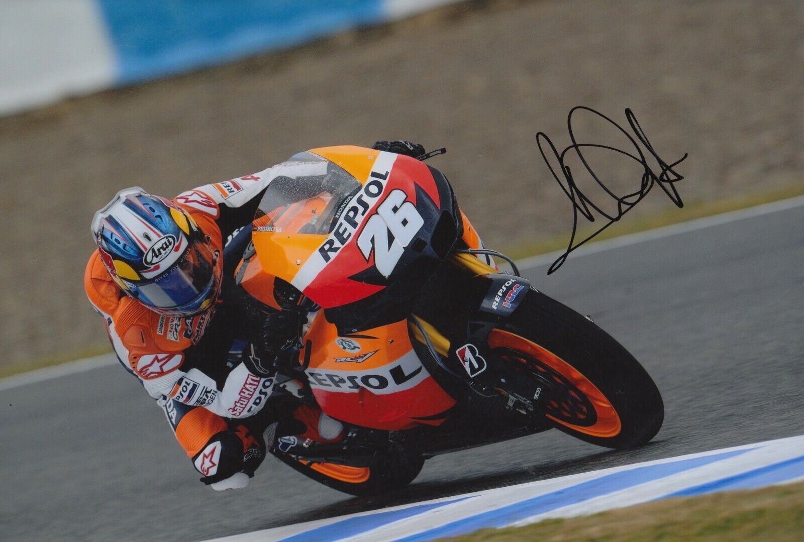 Dani Pedrosa Hand Signed 12x8 Photo Poster painting - Repsol Honda Autograph MotoGP 4.