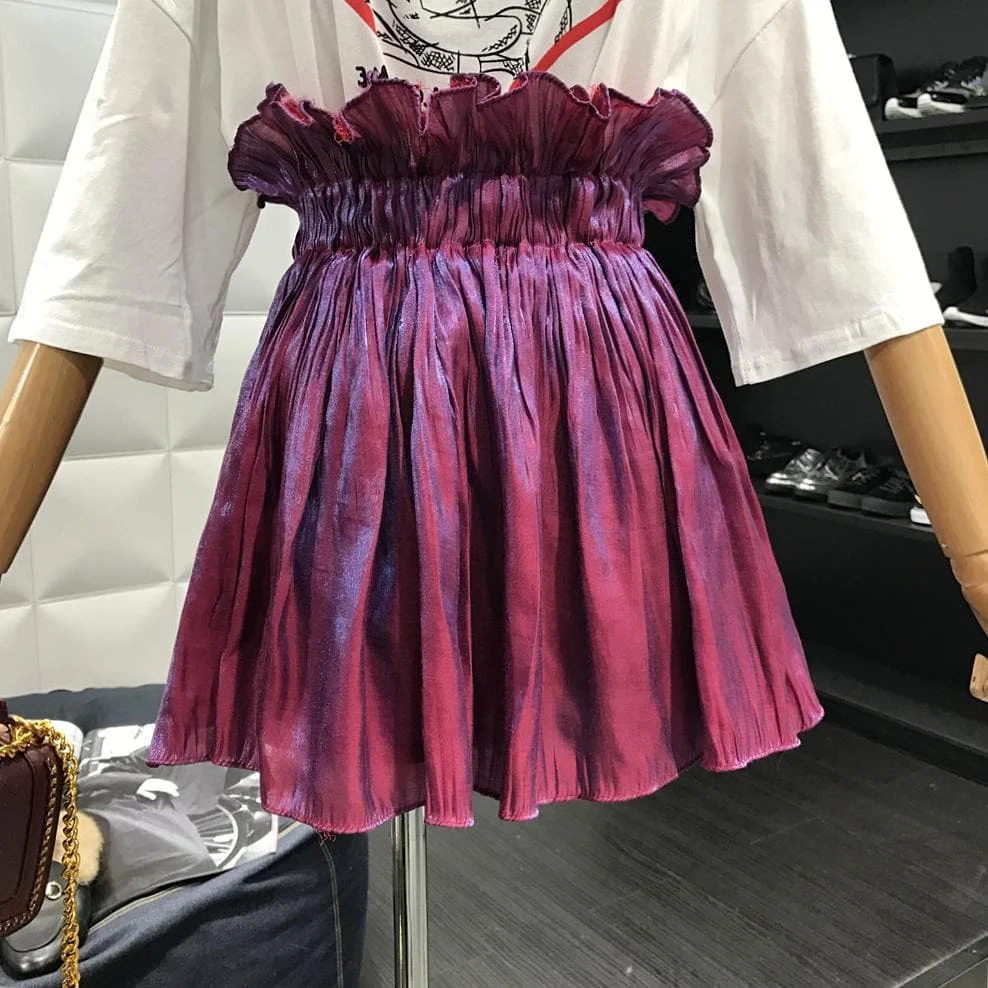 Black/Purple Red High Waist Skirt SP1812395