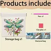 Diamond Painting Dragonfly and Flower PU Storage Bag Coin Purse