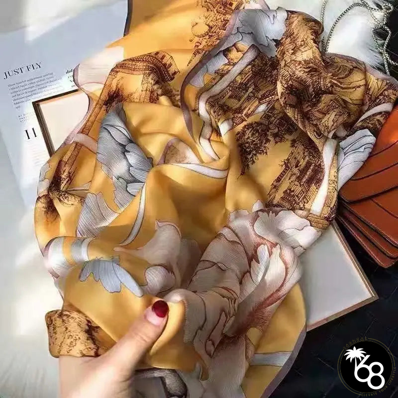 Women's Silk Neck Wrap Printed Pattern Trendy Beach Scarves | 168DEAL
