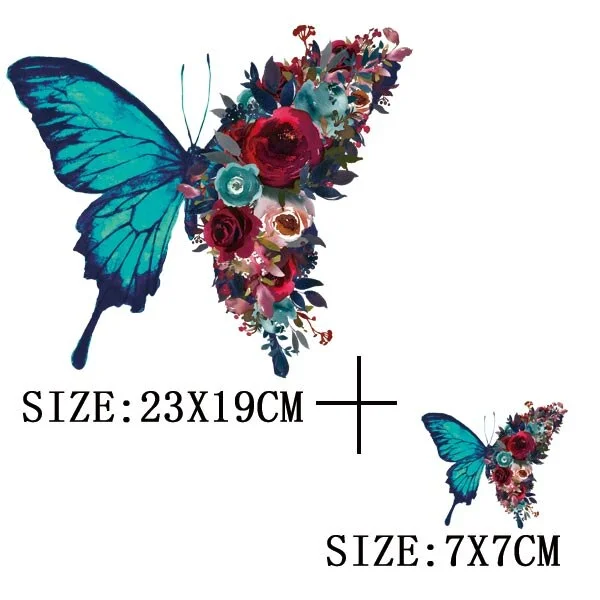 Beautiful Butterfly Patches On Clothes DIY Washable Thermal Sticker On Hoodies Bag Funny Design Iron On Transfer For T-shirt Hat