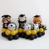 10PCS Graduation Party Decoration Cartoon Black Golden Aluminum Film Latex Balloons Celebration Supplies