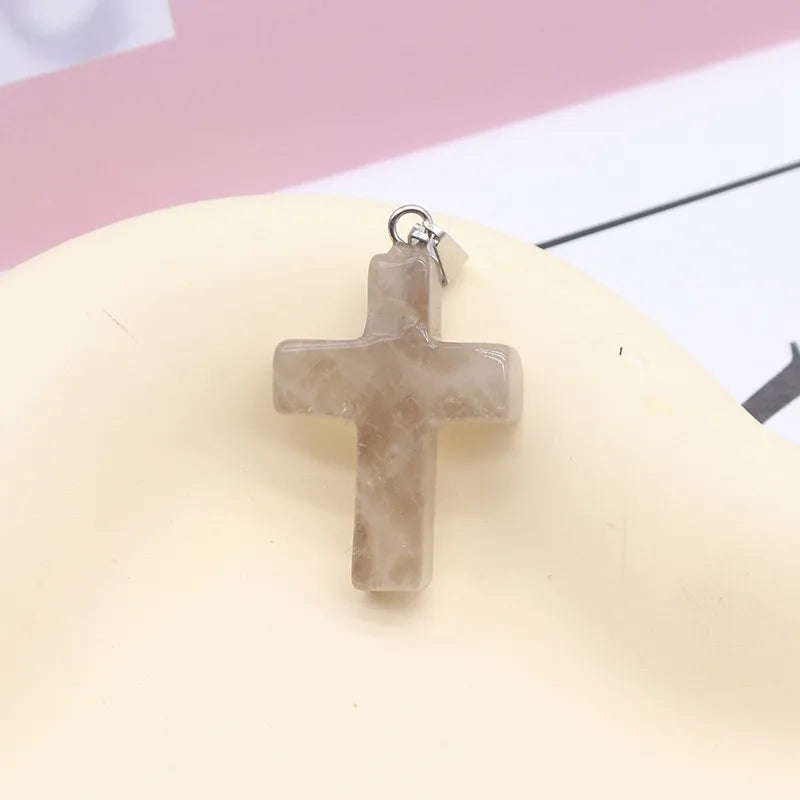 1 Piece 2.5*1.8cm Natural Stone Cross Pendant