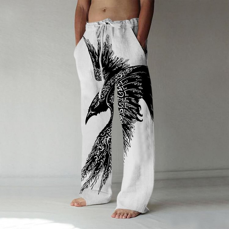 Animal Print Straight Spring Men's Casual Pants