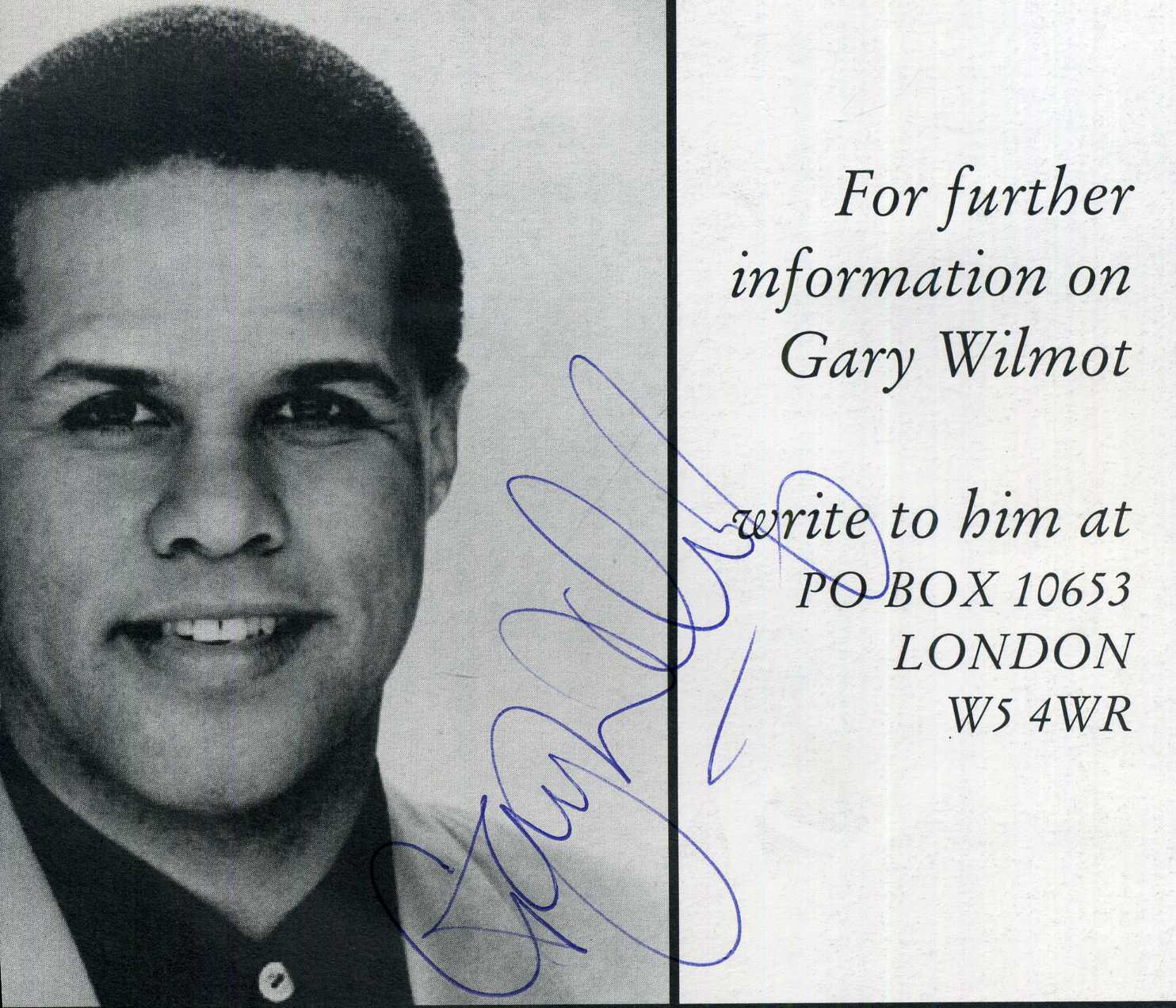 GARY WILMOT Signed Photo Poster paintinggraph - Actor / Singer / Comedian - preprint