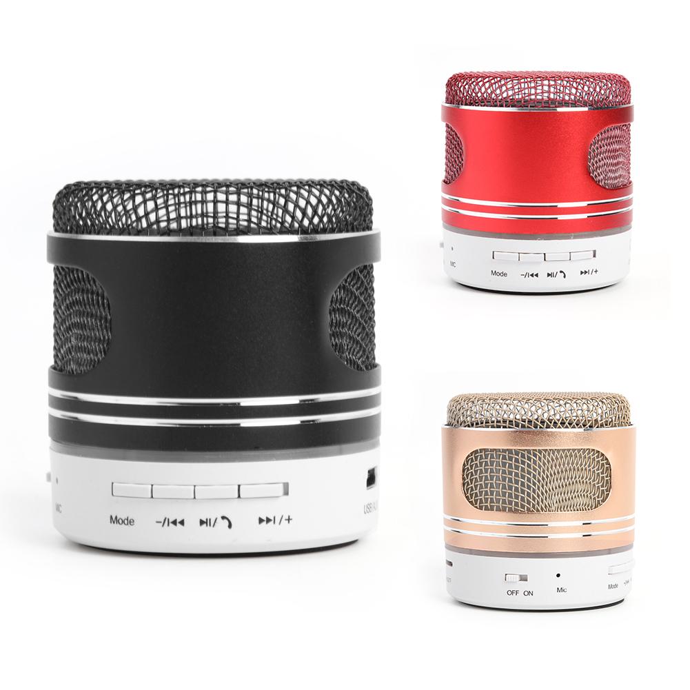 

Microphone Style Bluetooth-compatible Speaker Mini Subwoofer TF USB AUX Music Player, Red, 501 Original