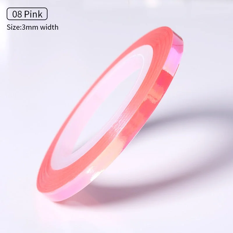 1mm 2mm 6mm Matte Glitter Nail Striping Tape Line Rainbow Multi Color Styling Tool Sticker Decal  DIY Decoration-Nail Inspo