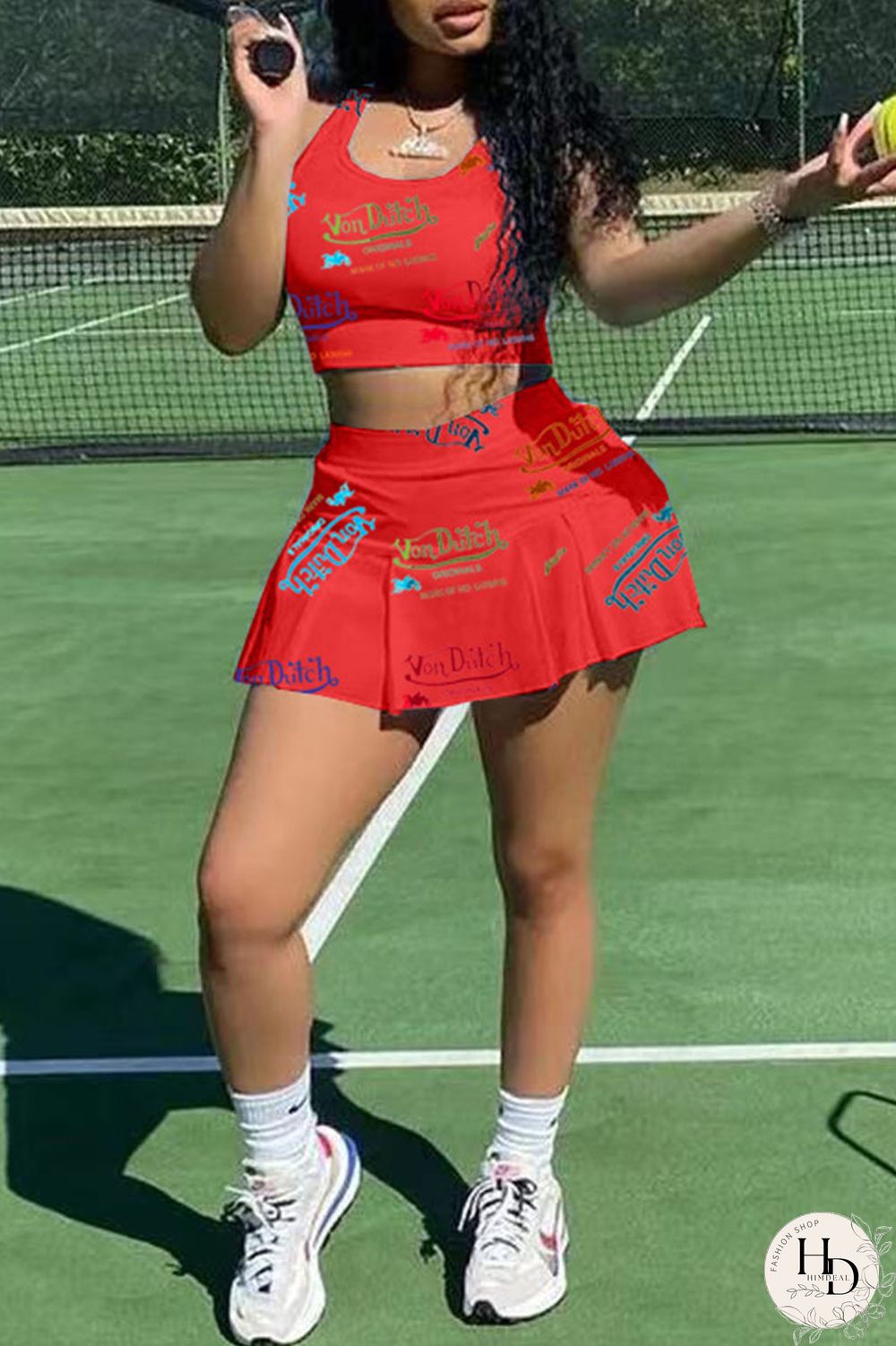 White Casual Letter Print Patchwork U Neck Sleeveless Two Pieces