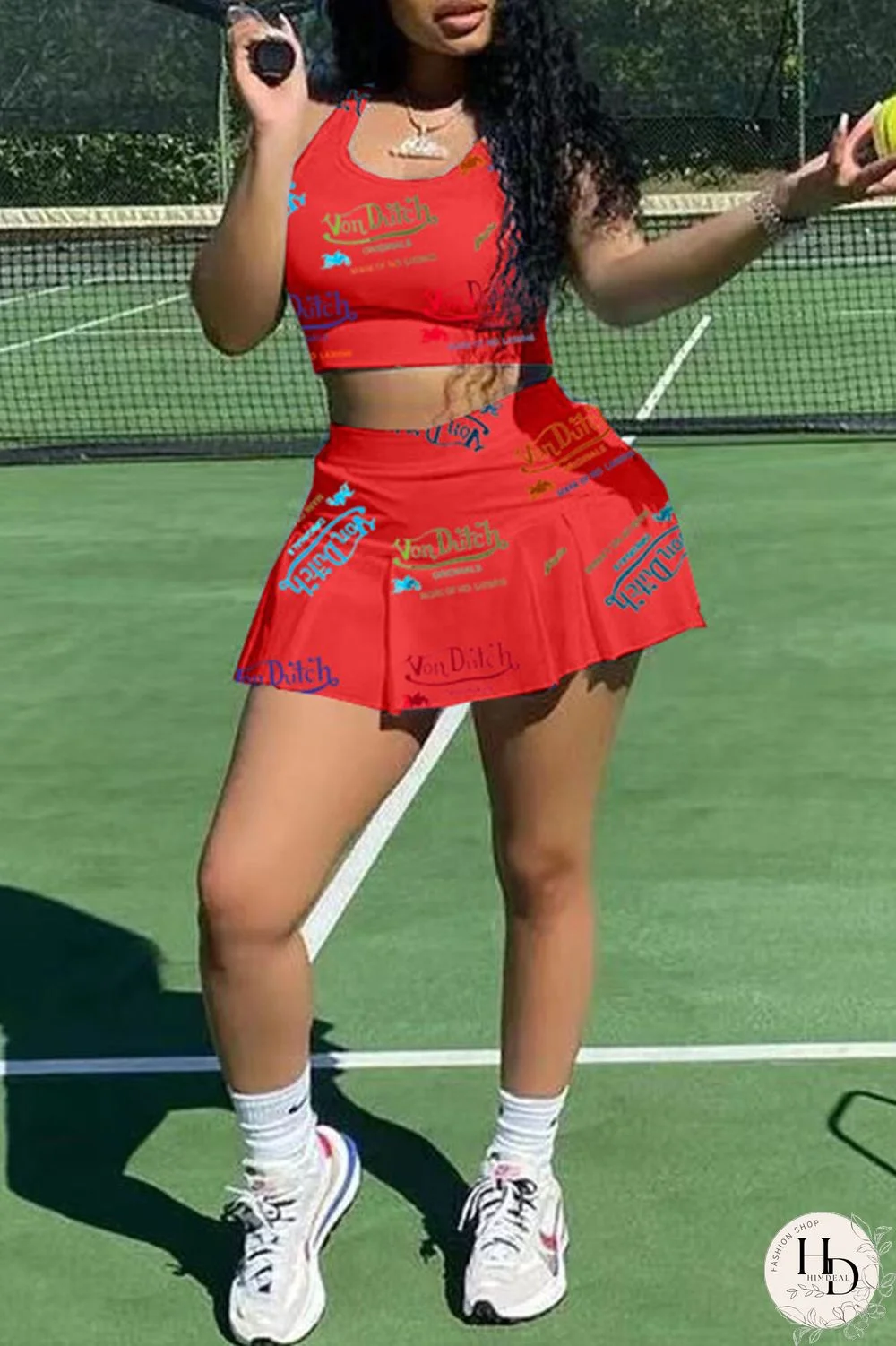 White Casual Letter Print Patchwork U Neck Sleeveless Two Pieces