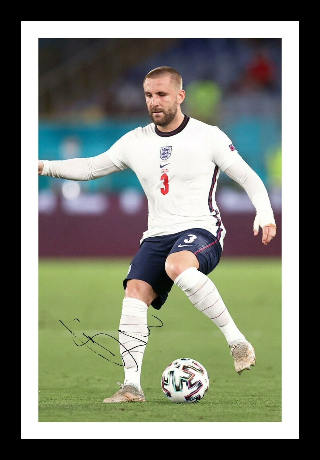 Luke Shaw - England Euro 2020 2021 Autograph Signed & Framed Photo Poster painting