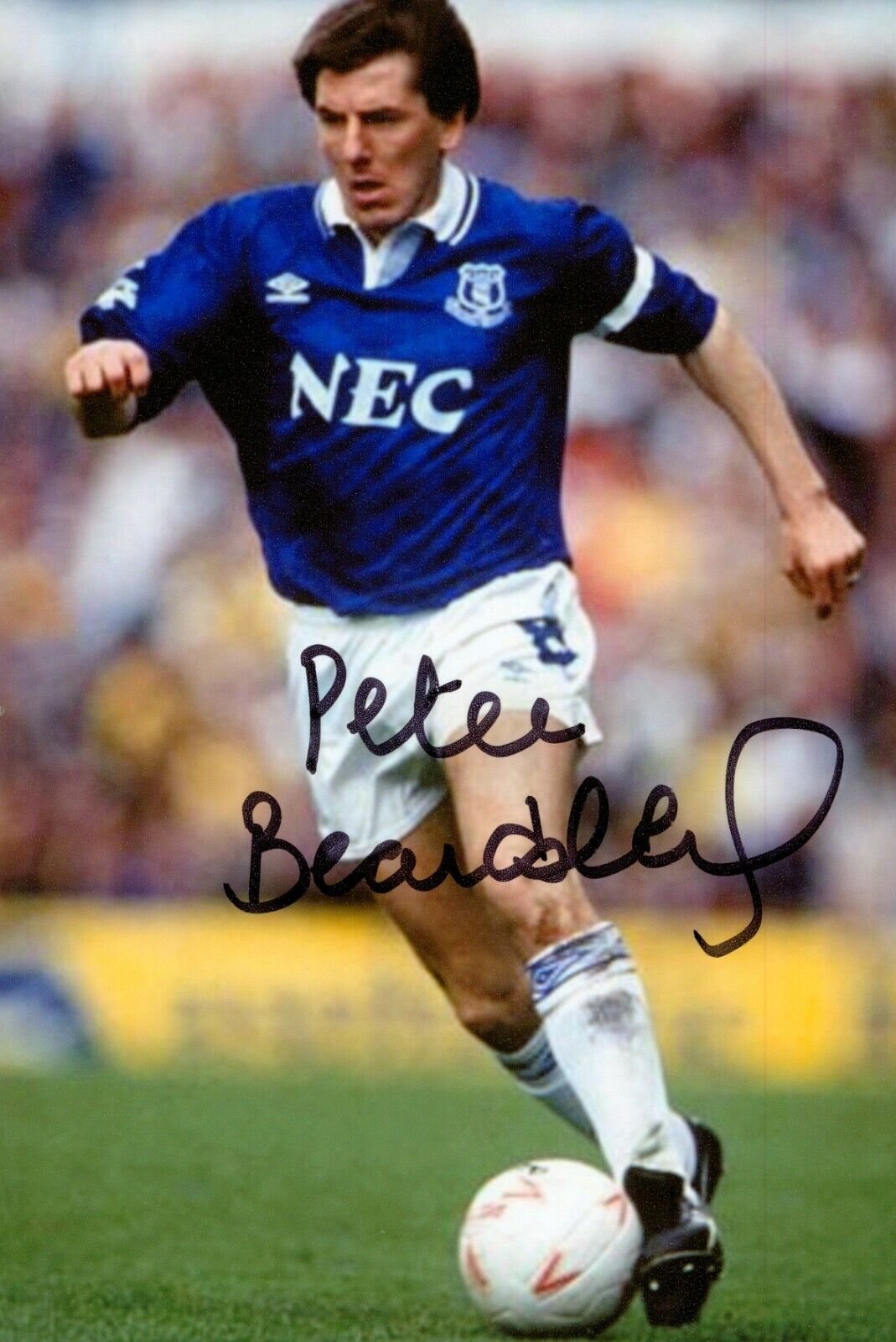 Peter Beardsley Signed 6x4 Photo Poster painting Everton Newcastle United England Autograph +COA