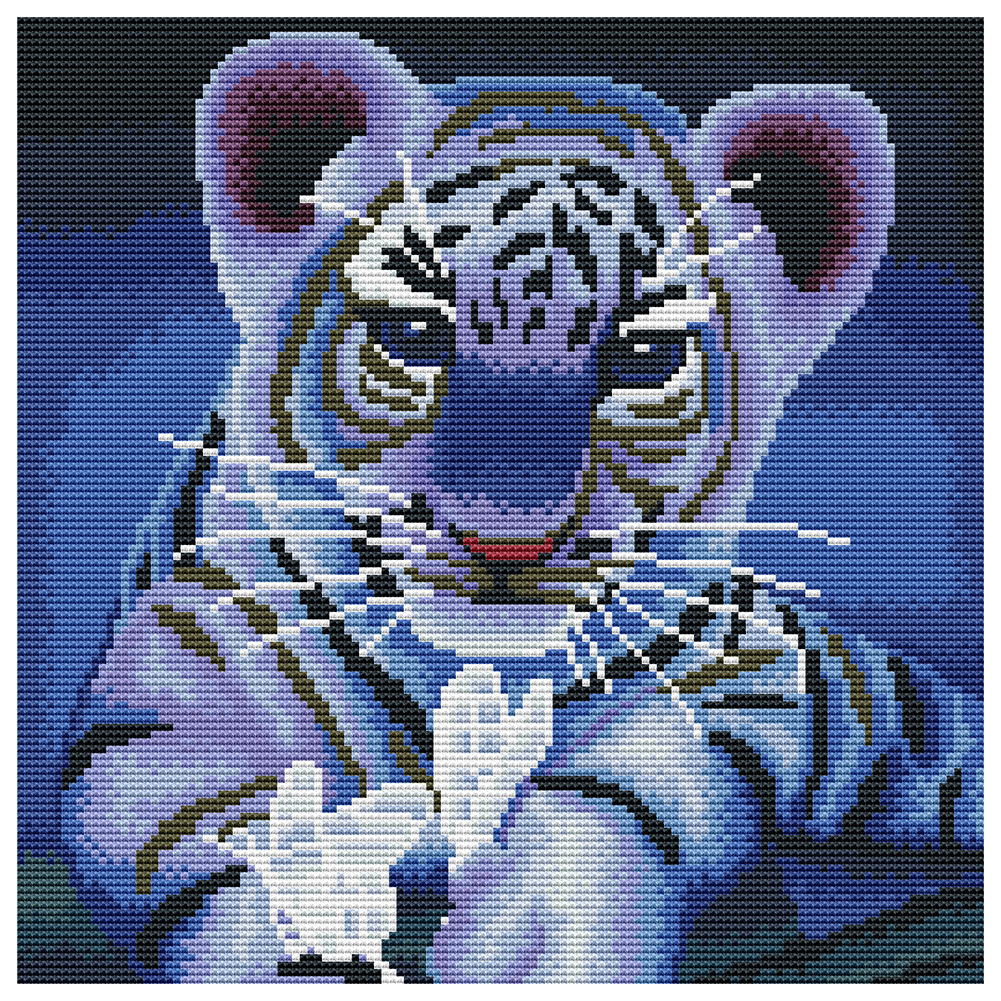 

Tiger - 11CT Stamped Cross Stitch - 36*36CM, 501 Original