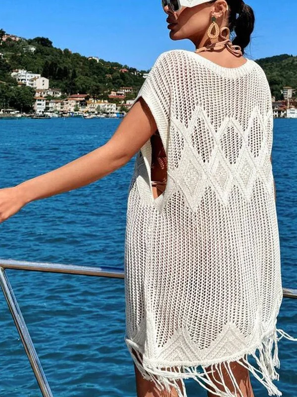 Athvotar Athvotar Beach Hoodie Hollow Knitted Loose Esui Seaside Resort Swimwear Shirt Woman