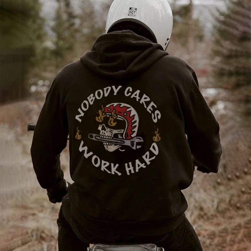UPRANDY Nobody Cares Work Harder Printed Men's Hoodie -  UPRANDY