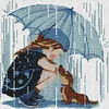 Girl And Dog-14CT Stamped Cross Stitch 29*30cm/11.42*11.81in