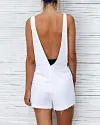 Denim Overalls Jumpers Elastic Waist Dungarees Pockets Rompers Shorts Jumpsuits