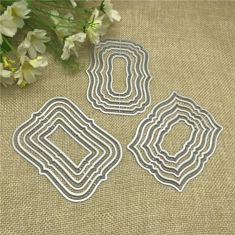 3pcs label frame set Metal Cutting Dies Stencils Die Cut for DIY Scrapbooking Album Paper Card Decorative Crafts Party Gift