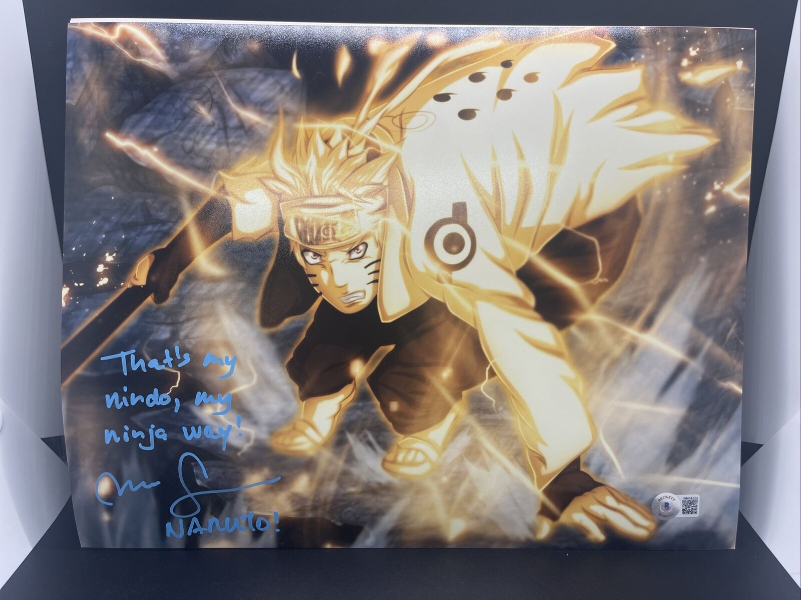 Maile Flanagan signed 11x14 Photo Poster painting Naruto Uzumaki w/ inscription Beckett Dl6