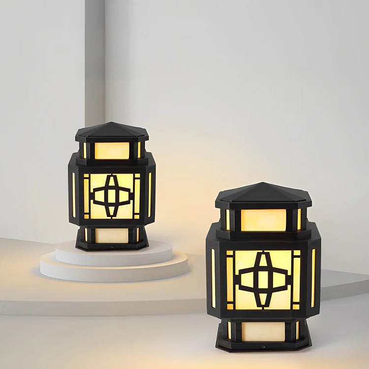 Creative LED Waterproof Black Retro Outdoor Deck Post Lights Pillar Light - Appledas