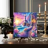 Framed Diamond Painting - Full Round Drill - Seaside Lighthouse (25x25cm)