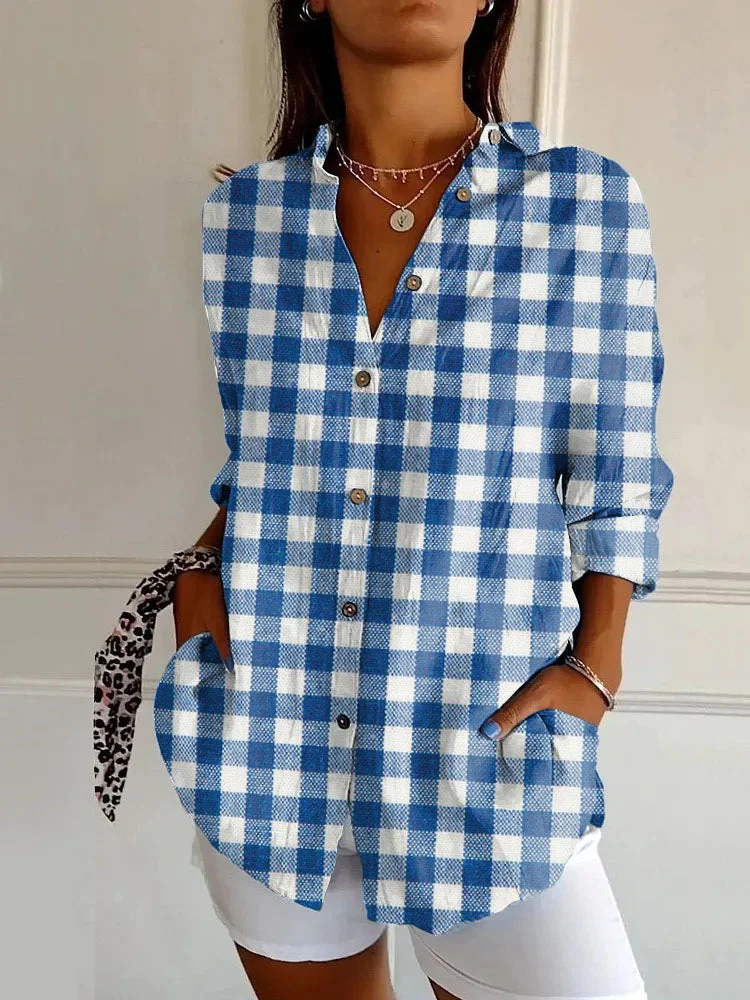 Classic Plaid Print Casual Long Sleeve Shirt