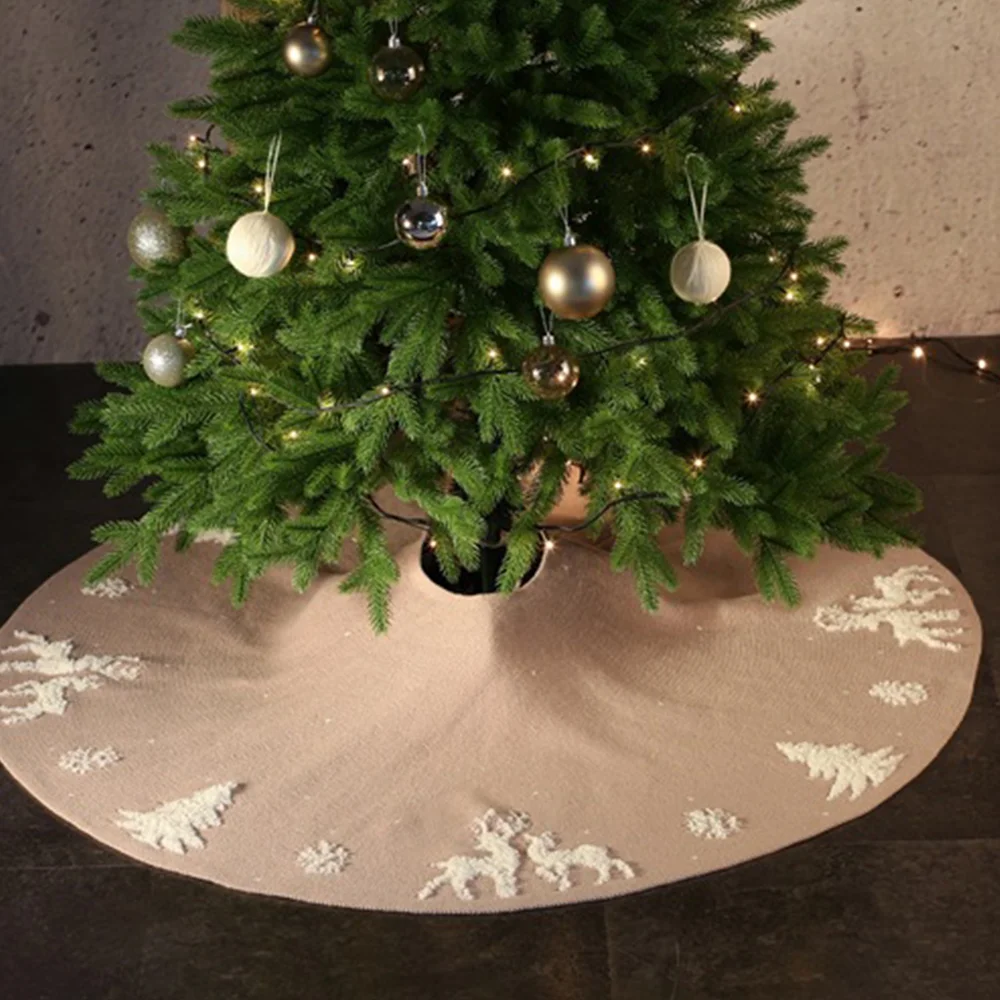 Knitted three-dimensional terry moose Christmas tree decorative tree skirt