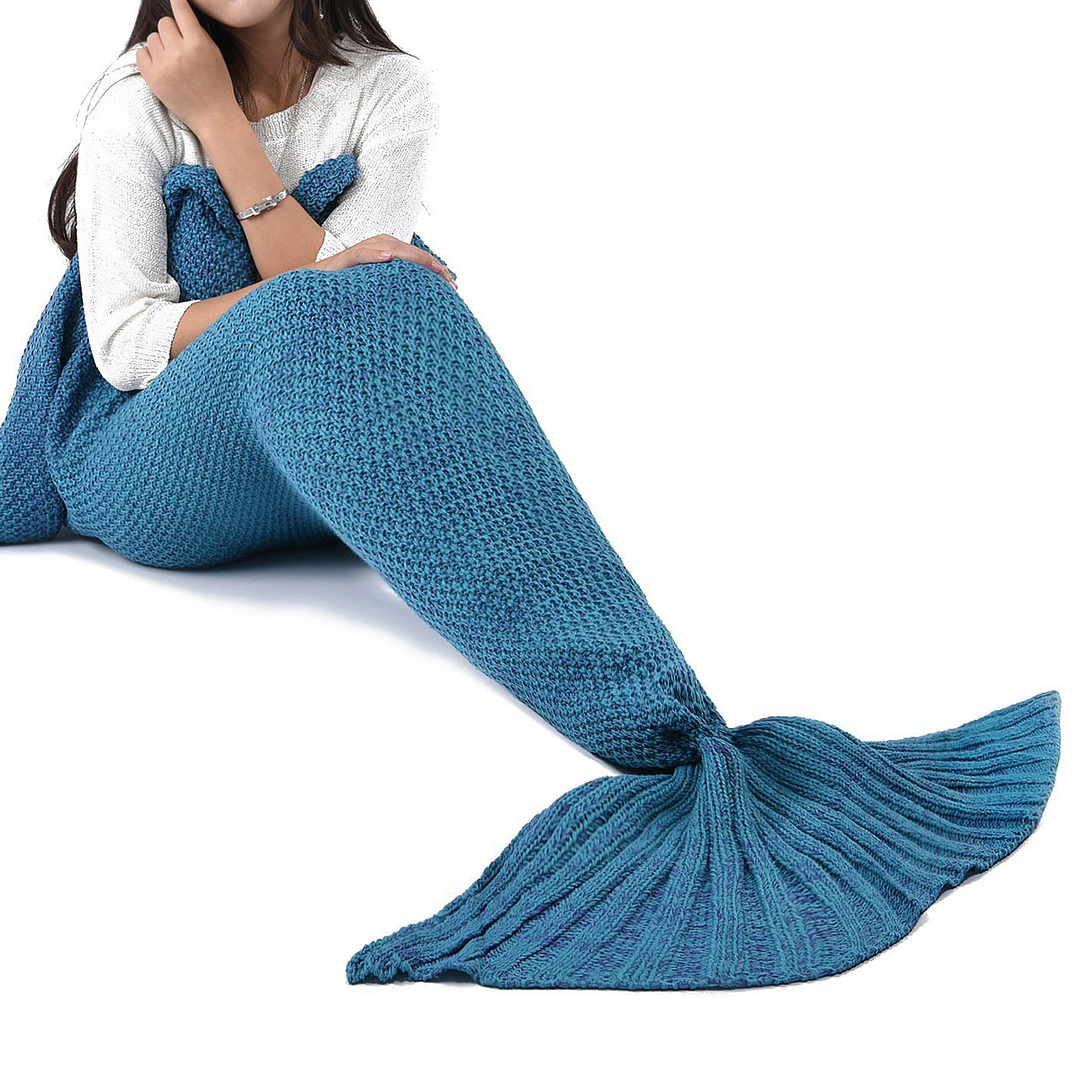 Meladen™ 🧜‍♀️  Gestrickte Meerjungfrauendecke Fischschwanzdecke