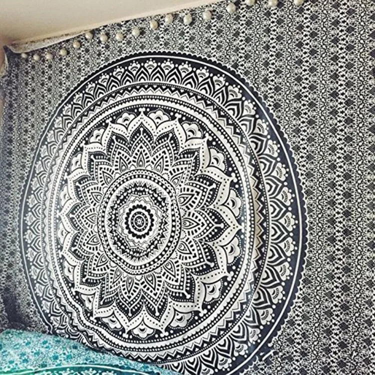 Polyester Mandala Print Tapestry Wall Hanging Carpet Throw Yoga Beach Mat Blanket Large 150*200cm Sleeping pad wall art Tapestry