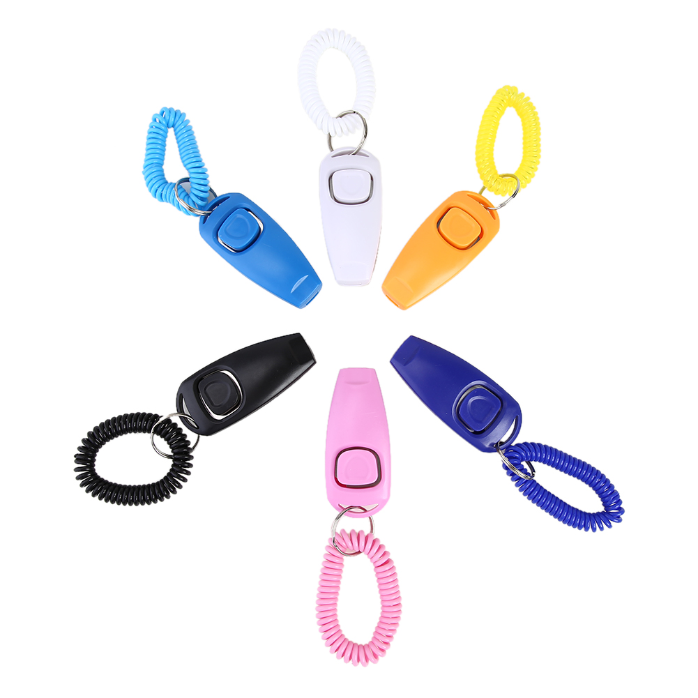 

6pcs 2 in 1 Pet Supplies Dog Whistle Clicker Wrist Strap Puppy Trainer Aids, 501 Original