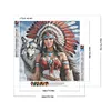 Indian Woman And Wolf-Full Round Diamond Painting 40*40CM