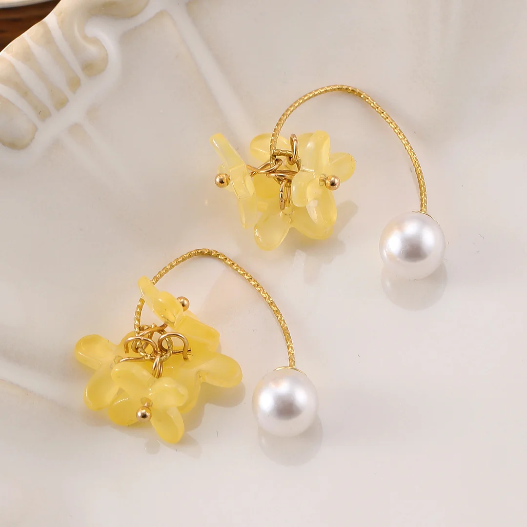 Cinnamon Pearl Gold-Plated Earrings