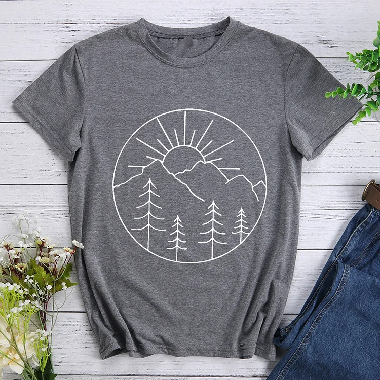 AL™  Beautiful Sunset Forest Hiking T-shirts-Annaletters