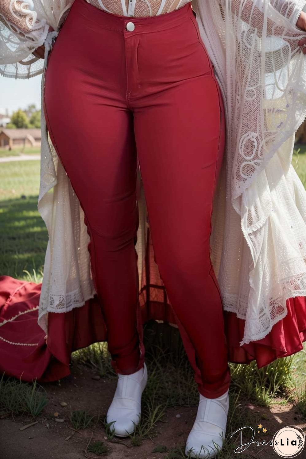 casual solid slim fit skinny pockets pants