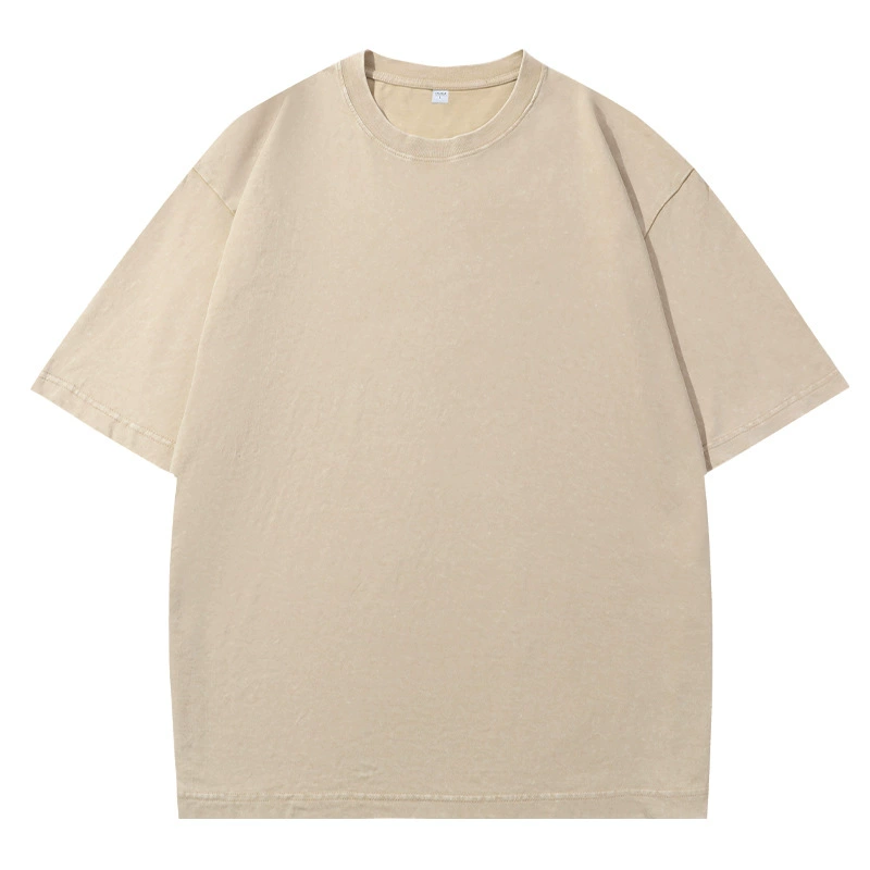 2026 Vintage Washed Men’s Short Sleeve T-Shirt Retro Streetwear INS Style Solid Color Loose Fit Tee