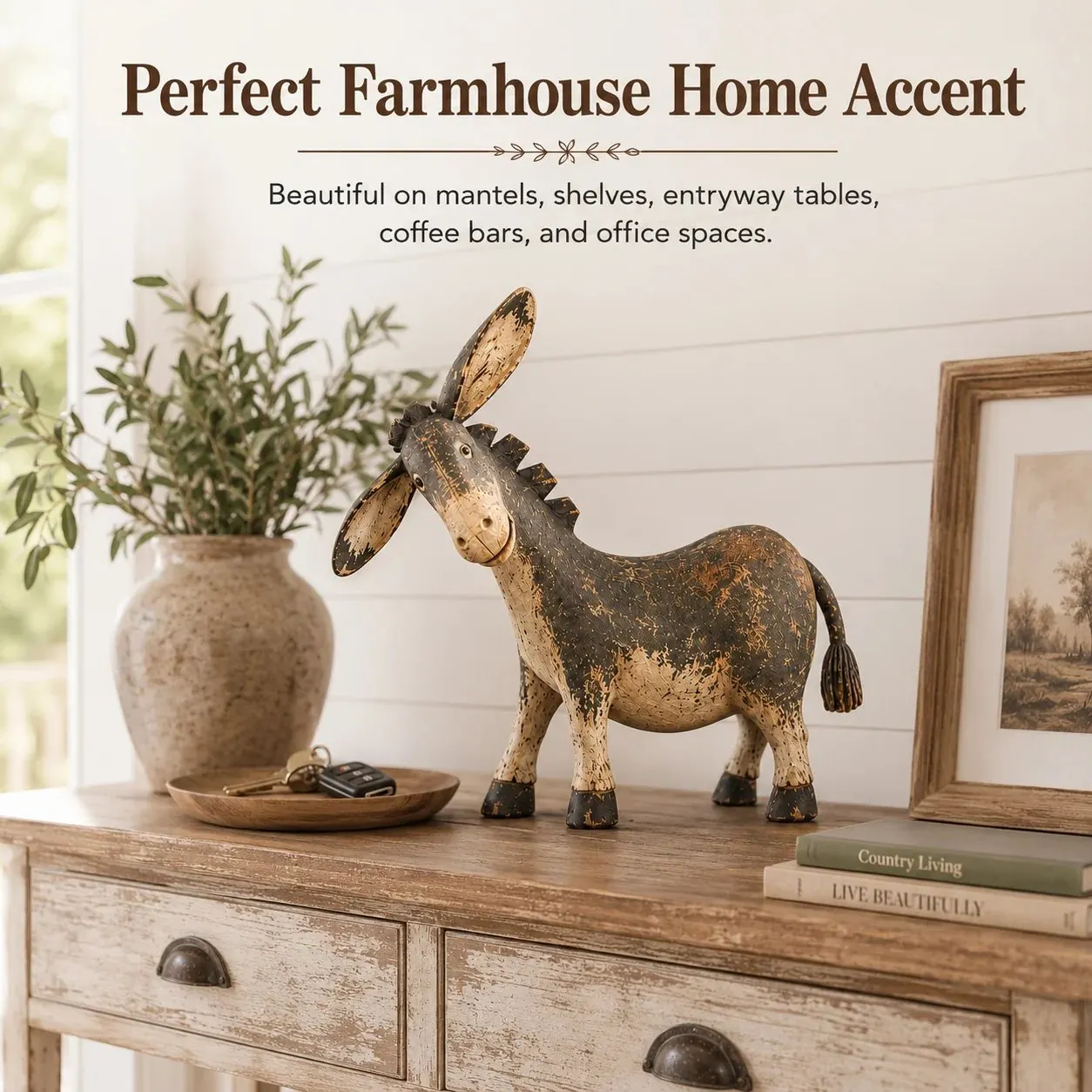 Donkey figurine farmhouse decor