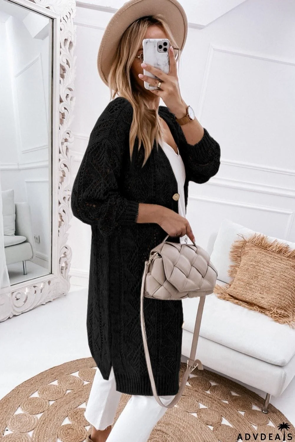 V-Neck Long Sleeve Cardigan
