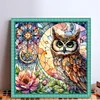 Glass Painting-Owl-11CT Stamped Cross Stitch 40*40cm/15.75*15.75in