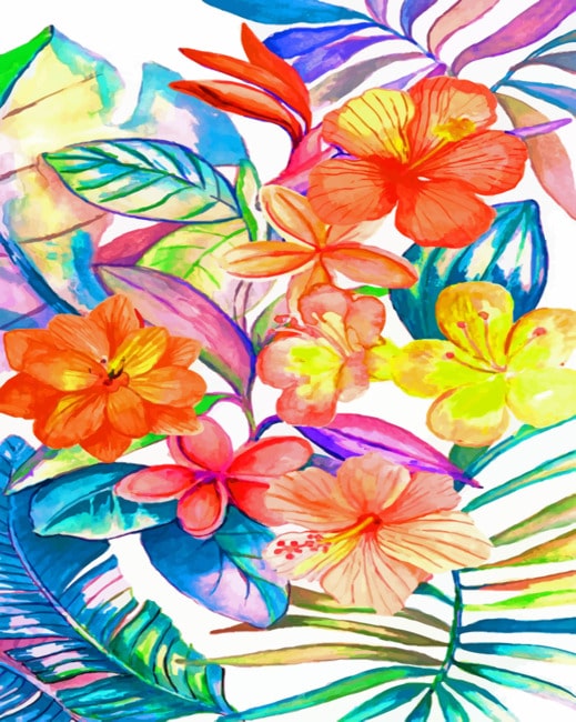 

Bright Tropical Flowers – Illustrations Paint By Numbers - 40*50CM, 501 Original