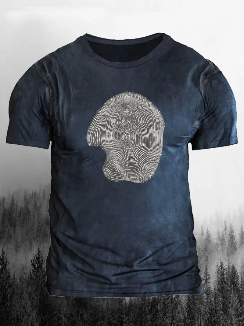 Tree Growth Ring Printed Men's T-Shirt in  mildstyles