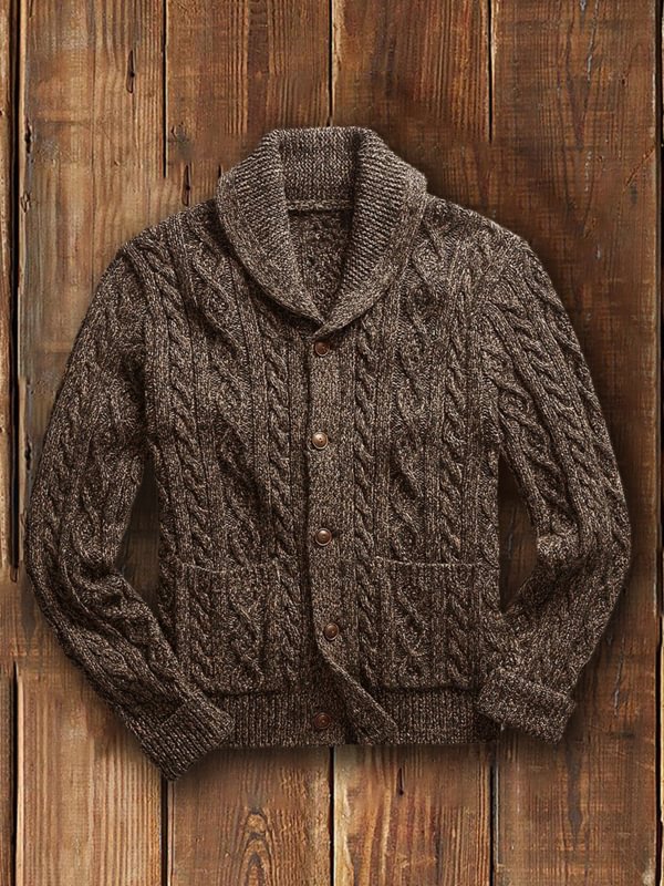 men's solid color cardigan sweater coat