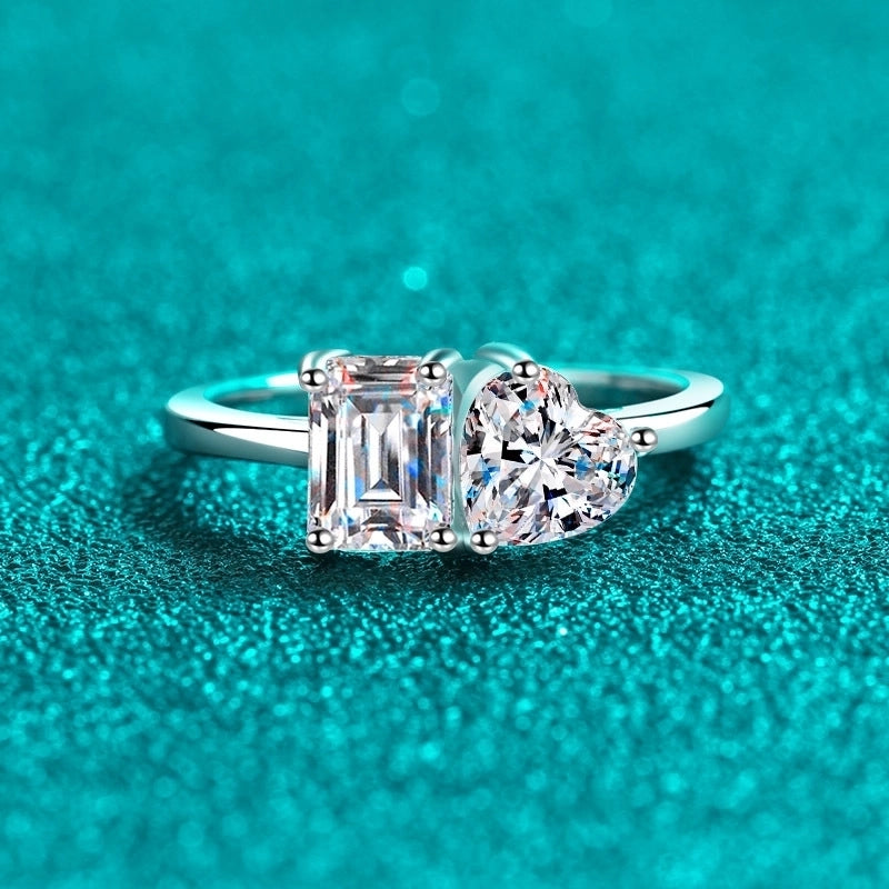 925 Sterling Silver Moissanite Zircon Geometric Rings