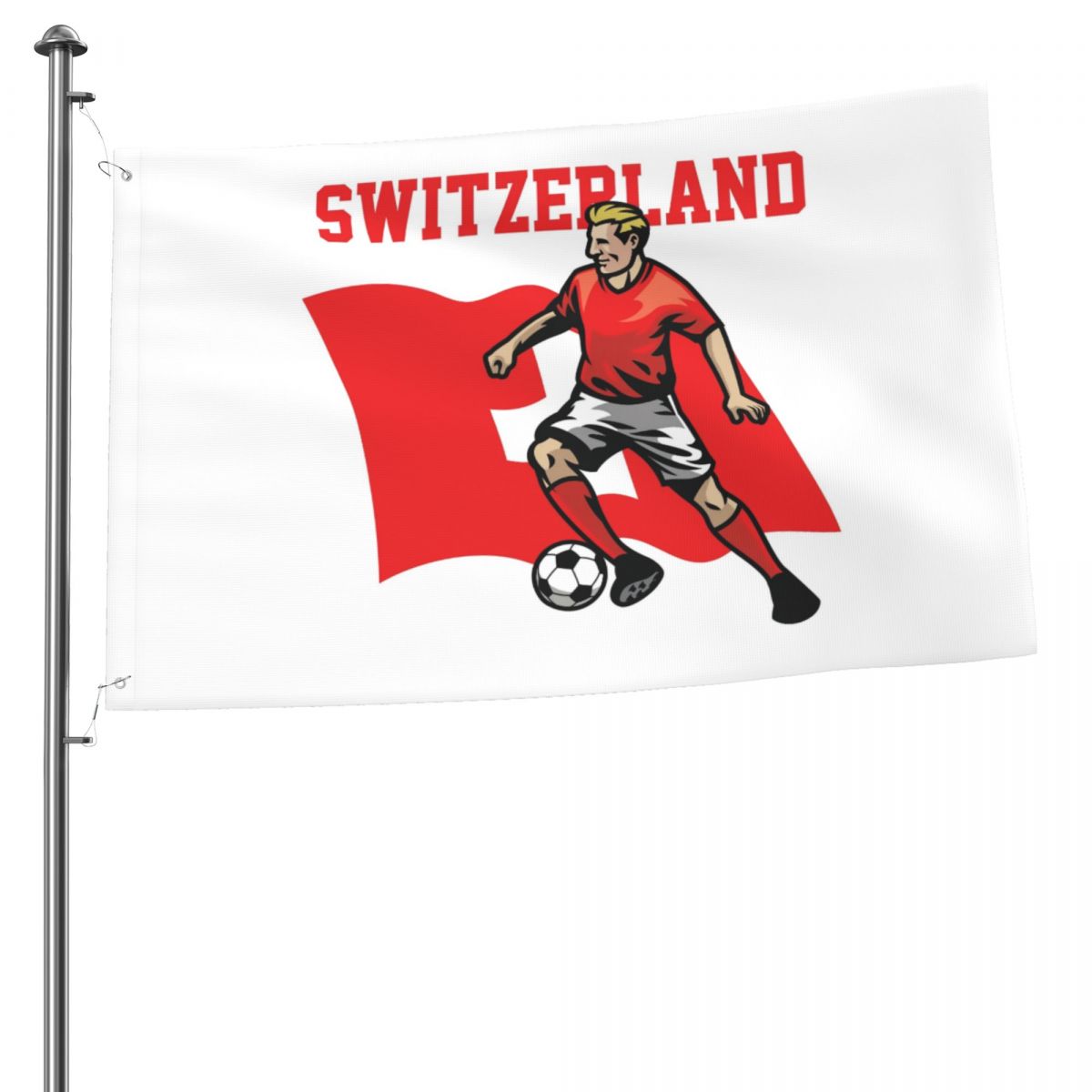 Switzerland Soccer Player 2x3FT Flag