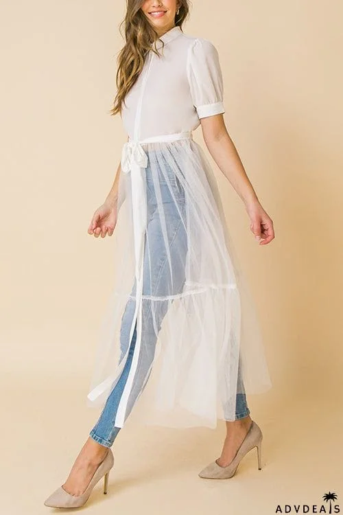 Showing Off A Little Shirt Cover Dress