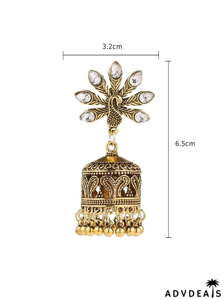 Peacock Design Jhumka Drop Earrings