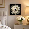 DIY Pearl Painting Dog for Home Wall Decor with Frame(30x30cm)