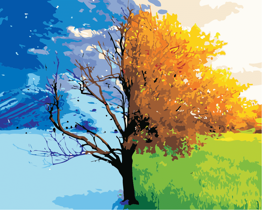 

Tree Between Winter and Spring – Paint By Numbers - 40*50CM, 501 Original