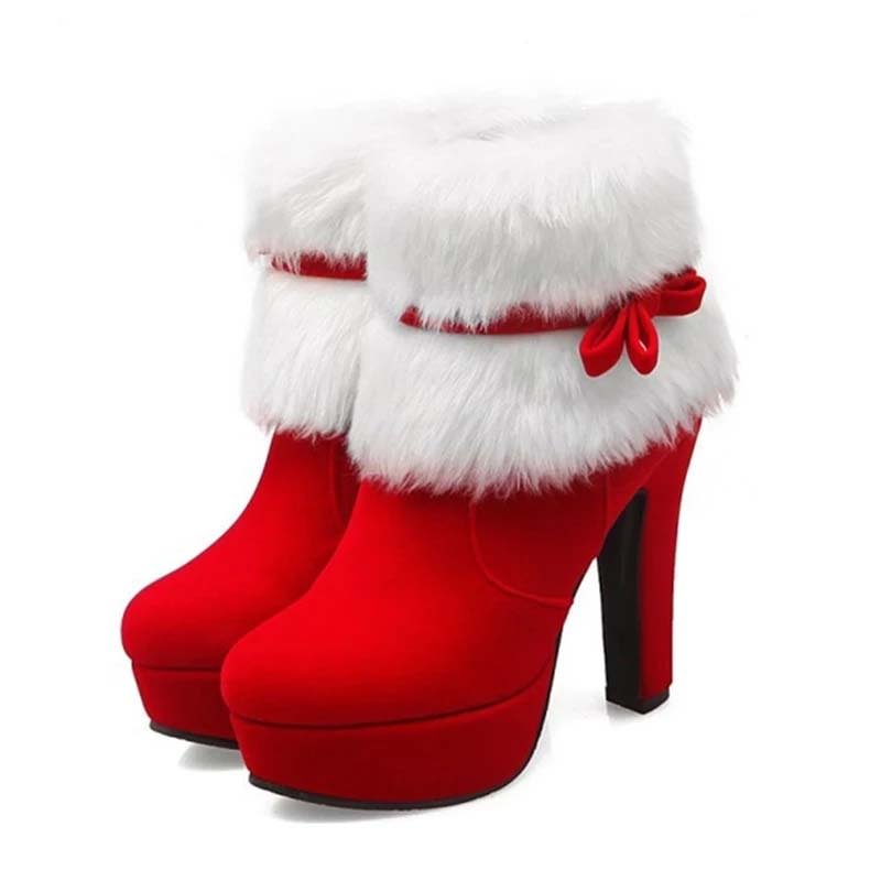 Letclo™ Winter Christmas Warm High Heel Boots letclo Letclo