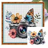 uk.everydayedeals (Limited Stock)11CT Full Stamped&nbsp;Cross Stitch - Butterfly Flower Camera (50*50CM)